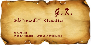 Göncző Klaudia névjegykártya